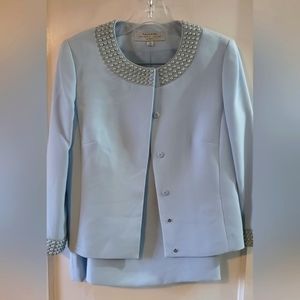 VINTAGE Tahari baby blue suit jacket with skirt size 4p